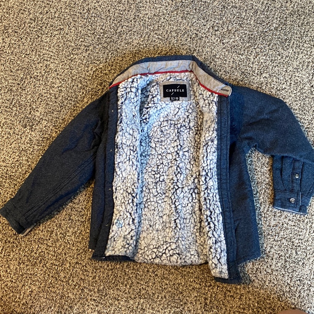 Boys 2/3 Blue Shacket. EUC. Like new.